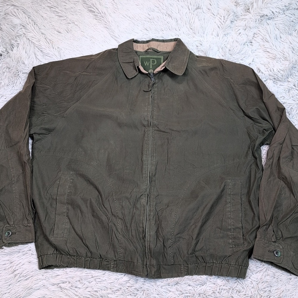 Weatherproof Jacket Mens XXL Green Windbreaker Pockets‎ Lined Athletic Soft